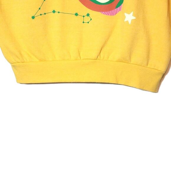 Anthropologie Midnight Rider The Carolita Zodiac Pisces Sweatshirt Yellow Gold M - Picture 6 of 15